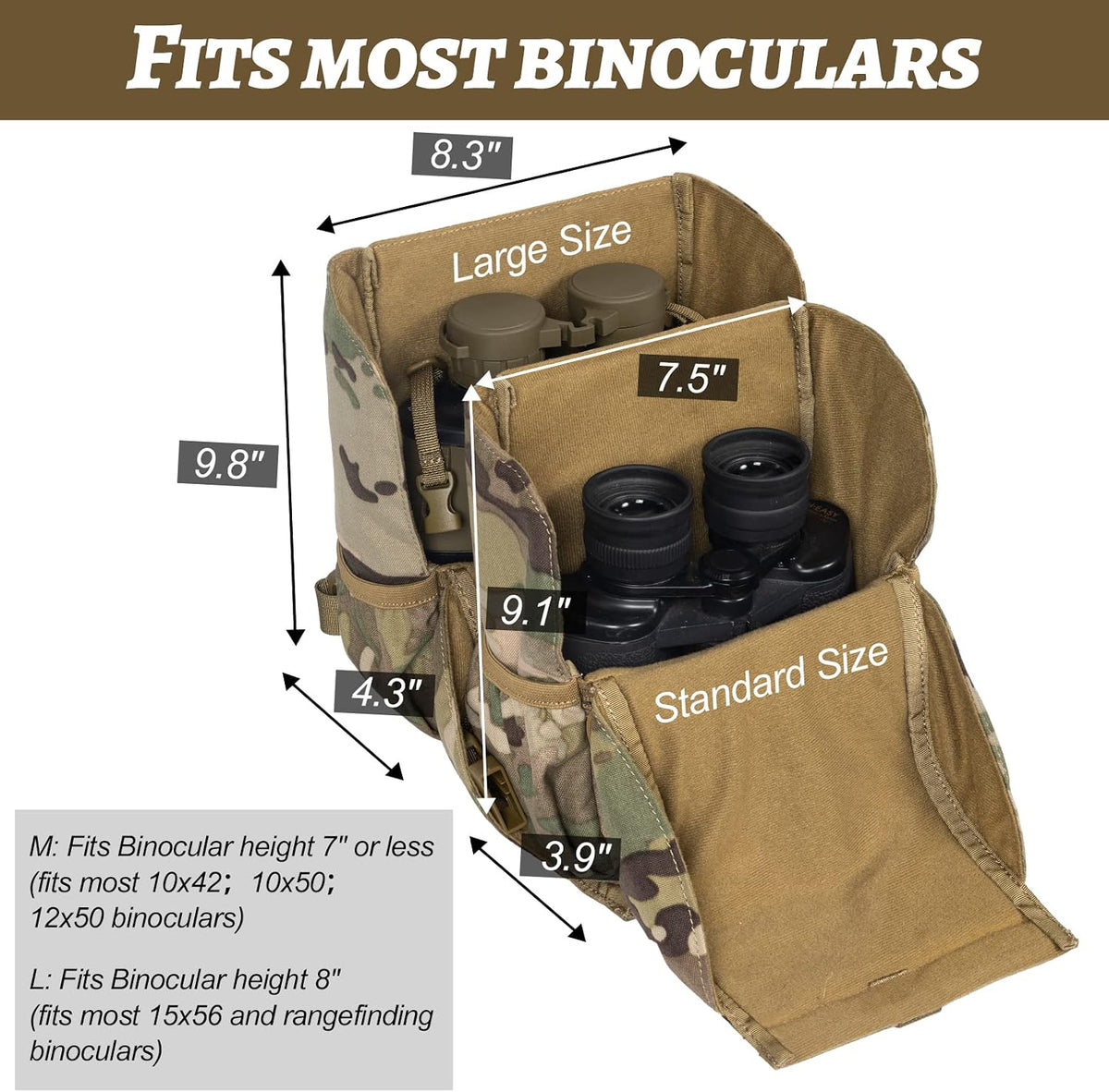 VISMIX Binocular Harness with Rain Cover for Hunting Hiking Shooting