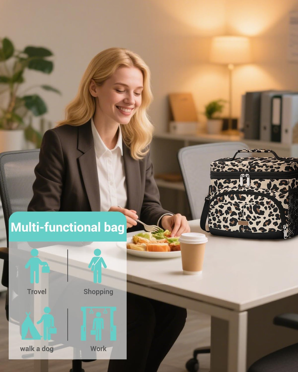Pritent Lunch Box for Men Women Insulated Lunch Tote Cooler Bag Lunchbox