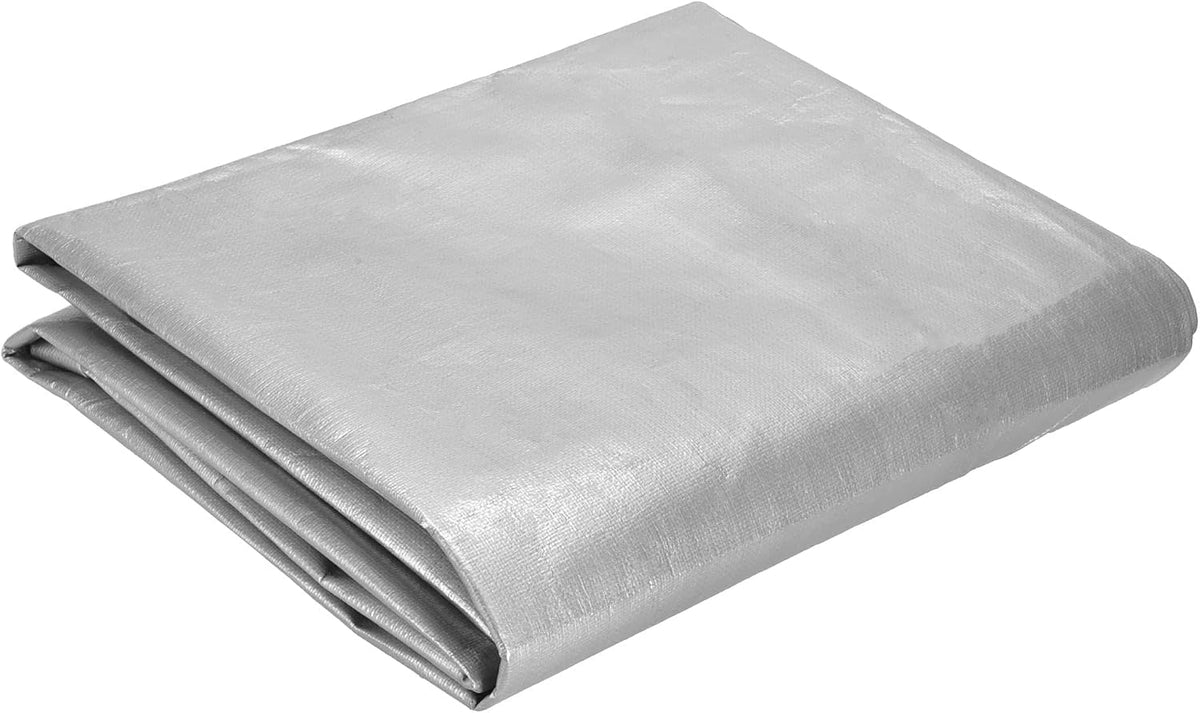 WHITEDUCK Super Heavy Duty Poly Tarp Cover 16 Mil & 10 Mil with Grommets and Reinforced Edges (Brown, White & Silver Black) (Silver Black- 10 Mil, 15' x 20')
