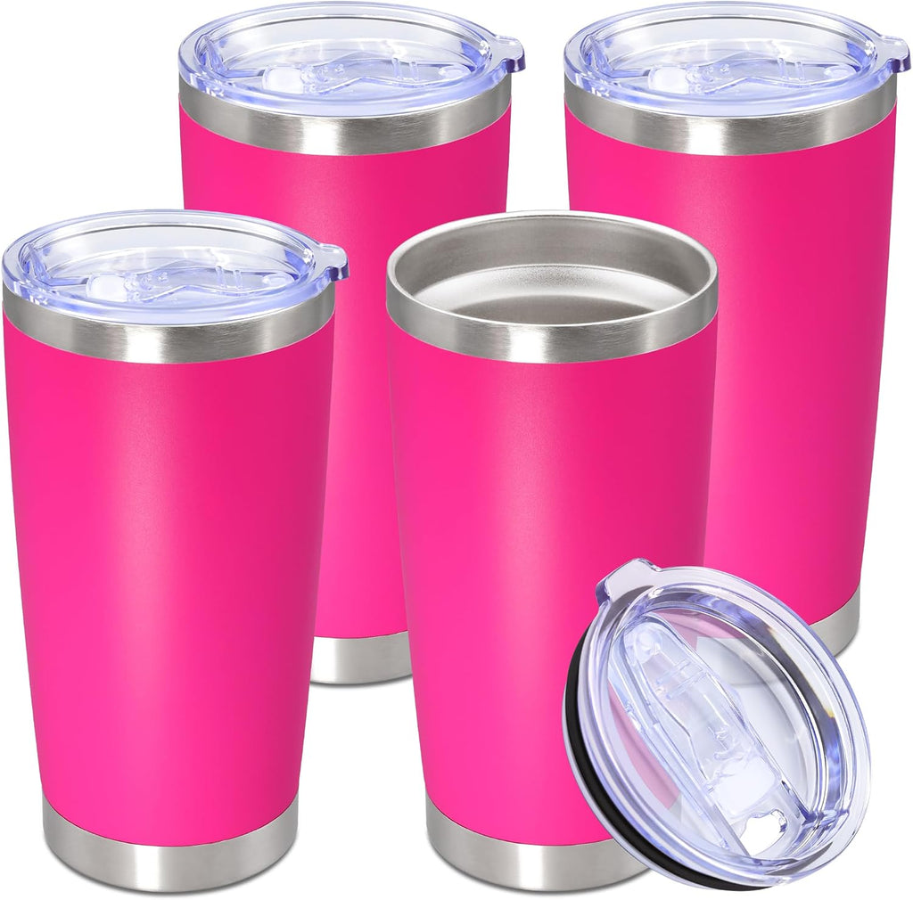 20oz Tumbler Stainless Steel Tumbler Coffee Tumbler with Lid Hot Pink, 4P