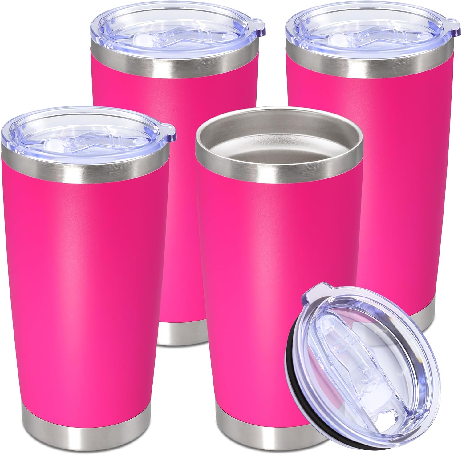 20oz Tumbler Stainless Steel Tumbler Coffee Tumbler with Lid Hot Pink, 4P