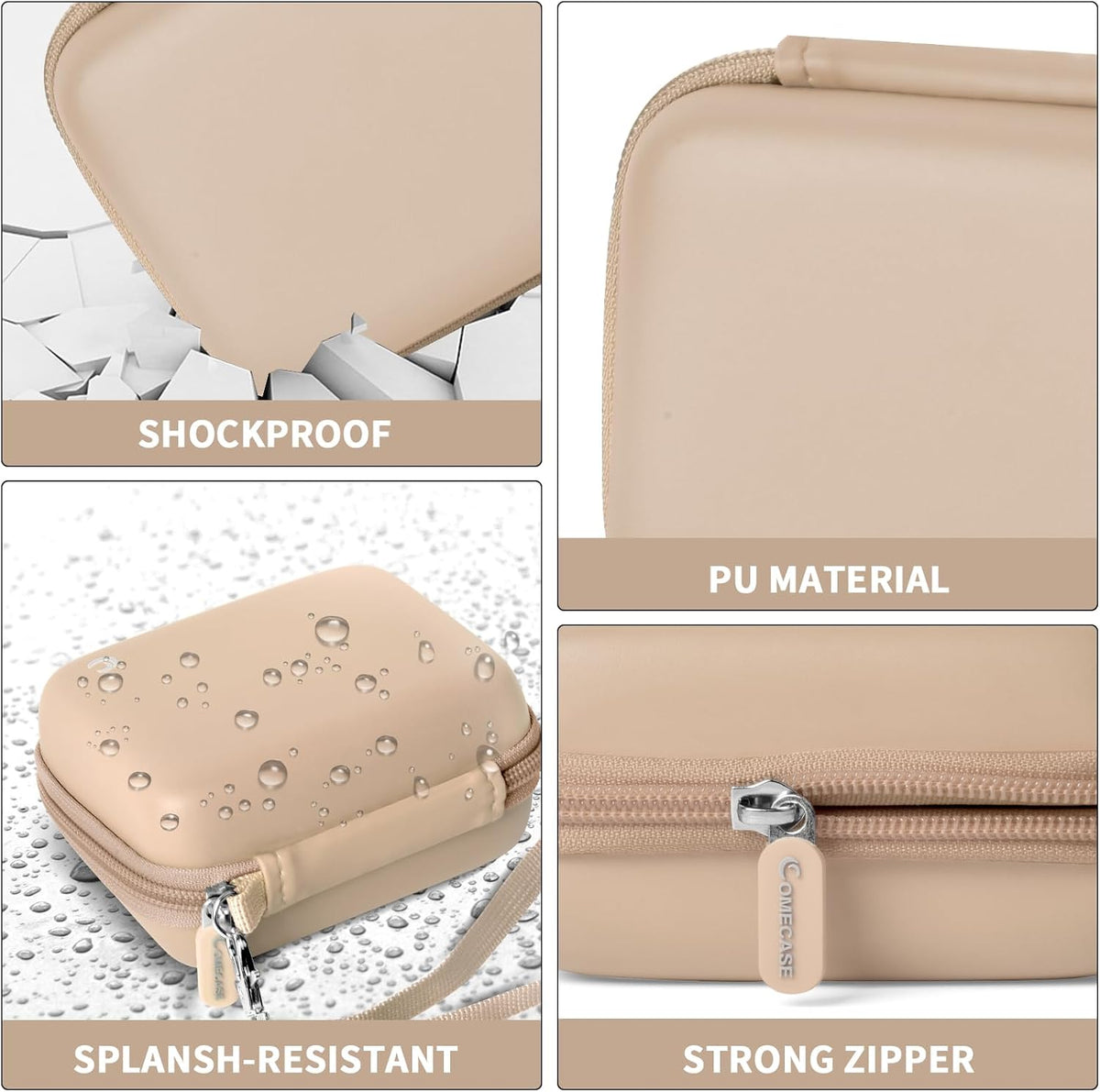 Comecase Digital Camera Case for Kodak PIXPRO FZ45 FZ55 for Travel, Beige