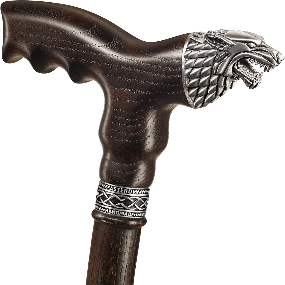 Asterom Wooden Canes for Men, Handcrafted Men's Walking Cane, Oak Wood