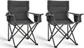 2 Pack Camping Chair Folding Heavy Duty with Cup Holder & Cooler Bag, Oversized Portable Lawn Chair for Adults, Tall and Lightweight, 300 lbs Capacity, for Beach, Fishing, Sports, Travel