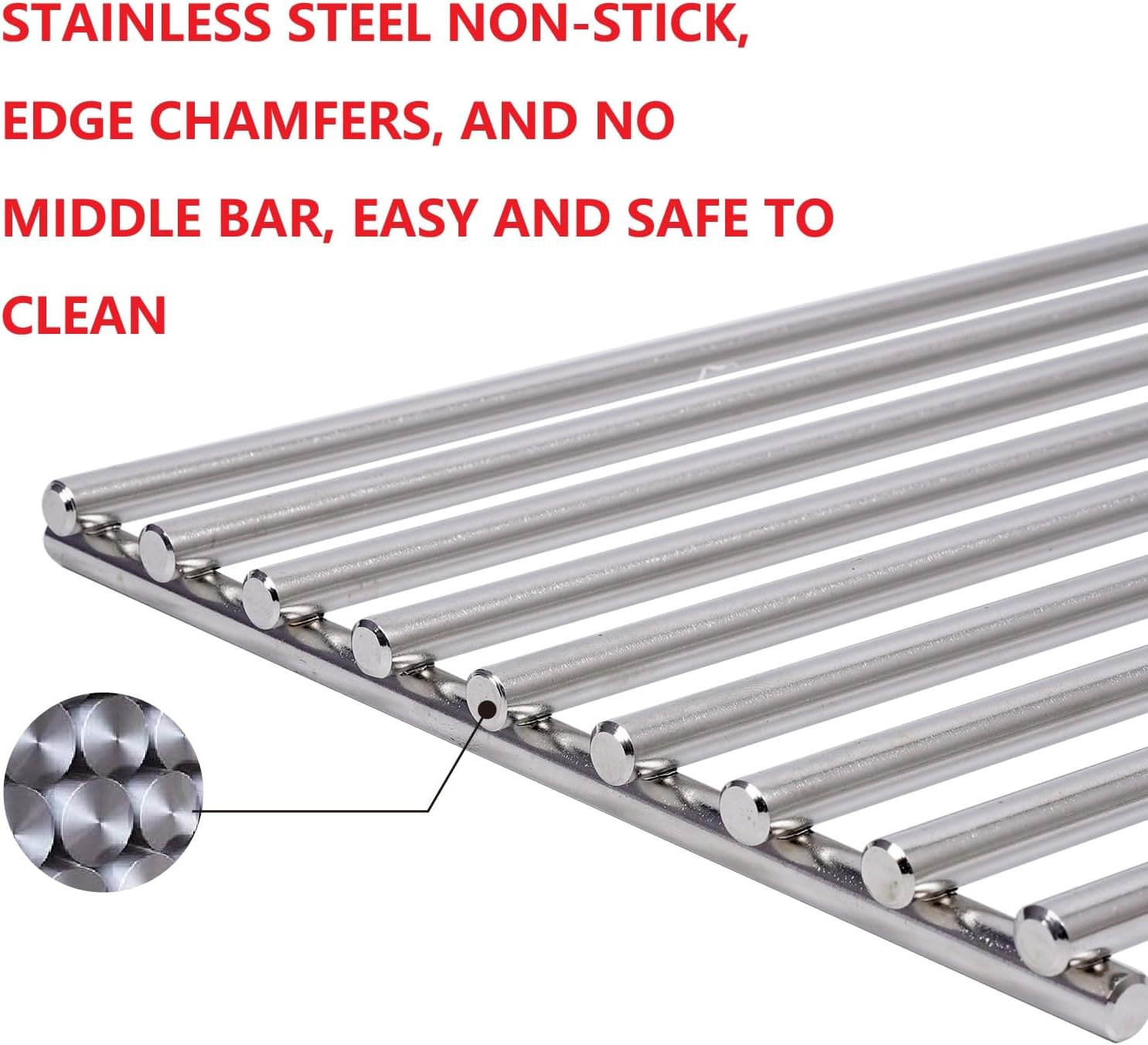4Pcs Stainless Steel Grill Grate 19 1/4 x 7.5 Inch
