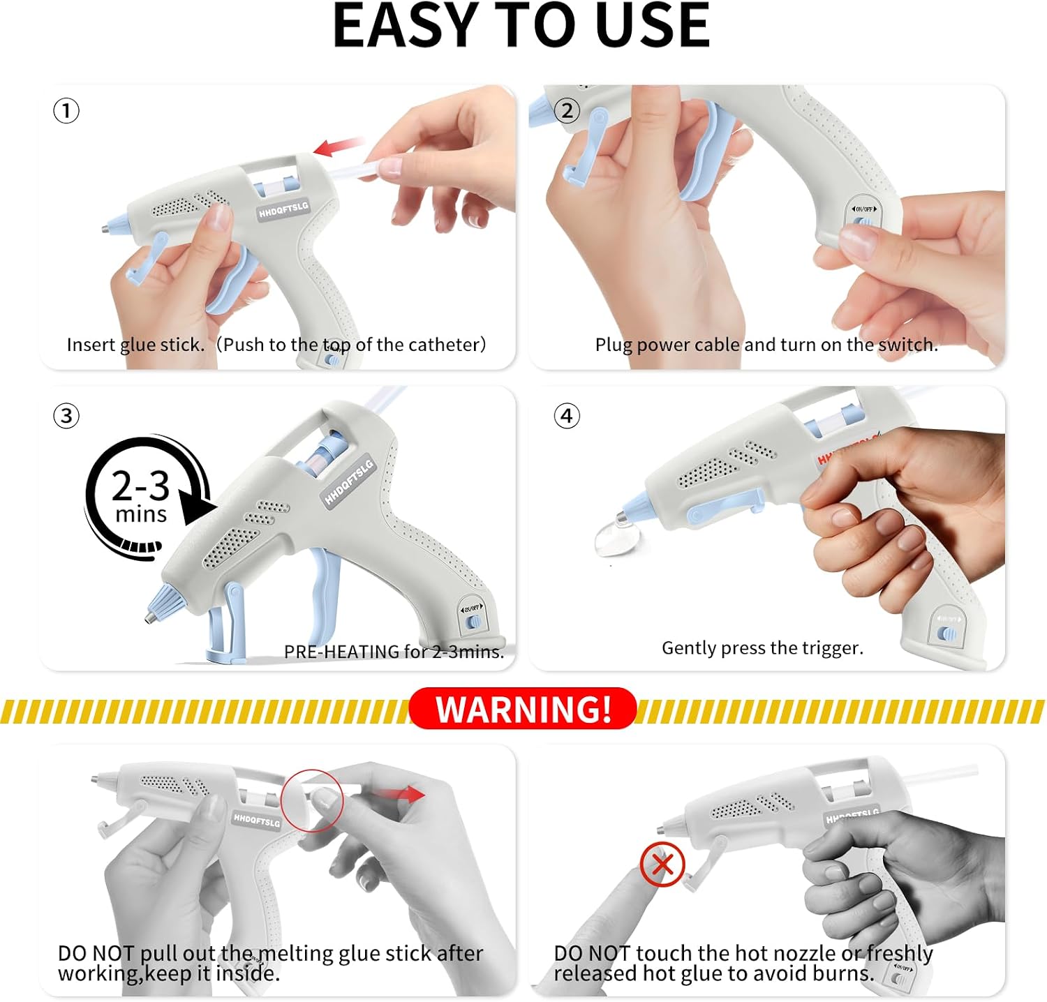 Cordless Hot Glue Gun Kit with 30 Sticks, Fast Heating 2.6Ah Rechargeable