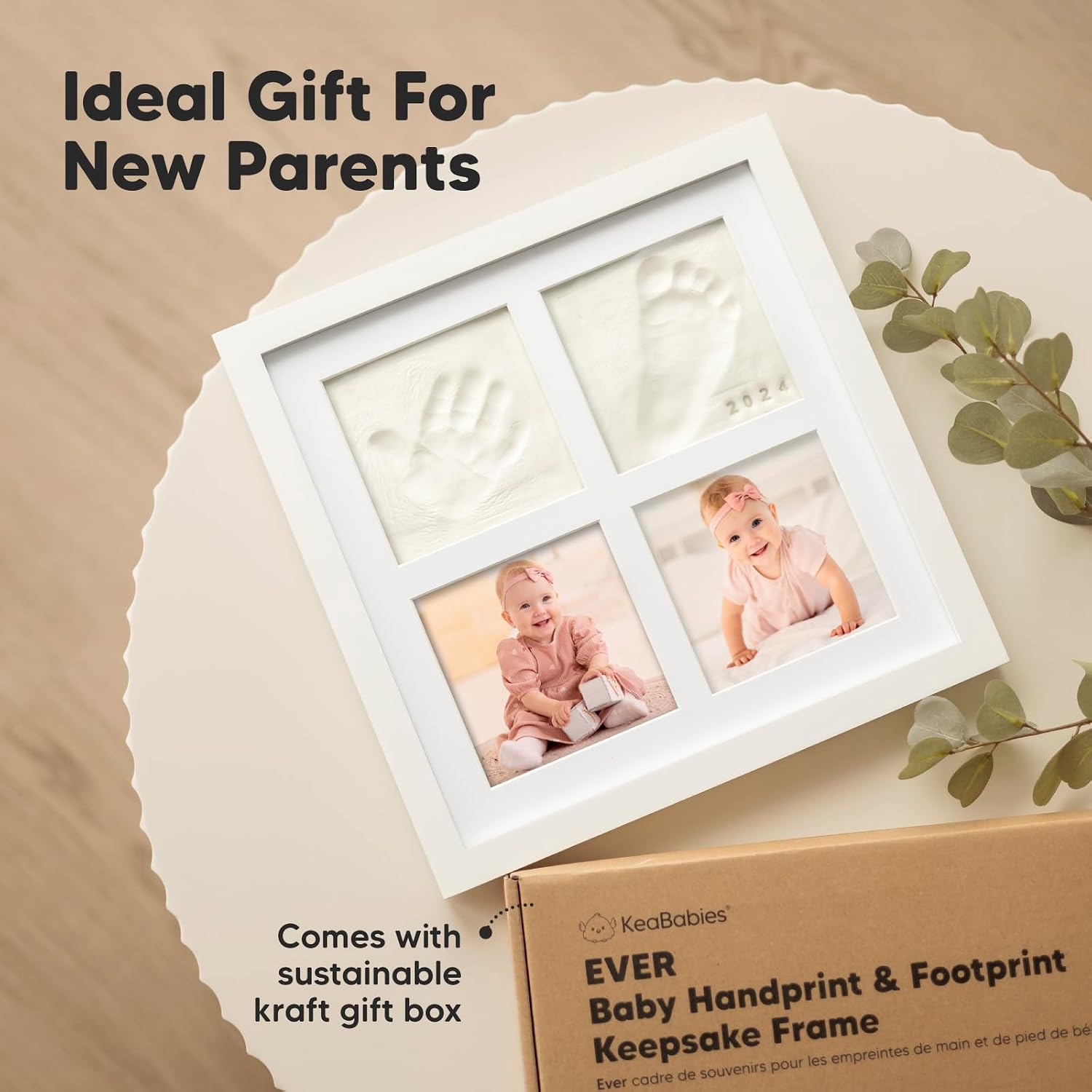 KeaBabies Baby Hand and Footprint Kit, Baby Footprint Kit (Alpine White)