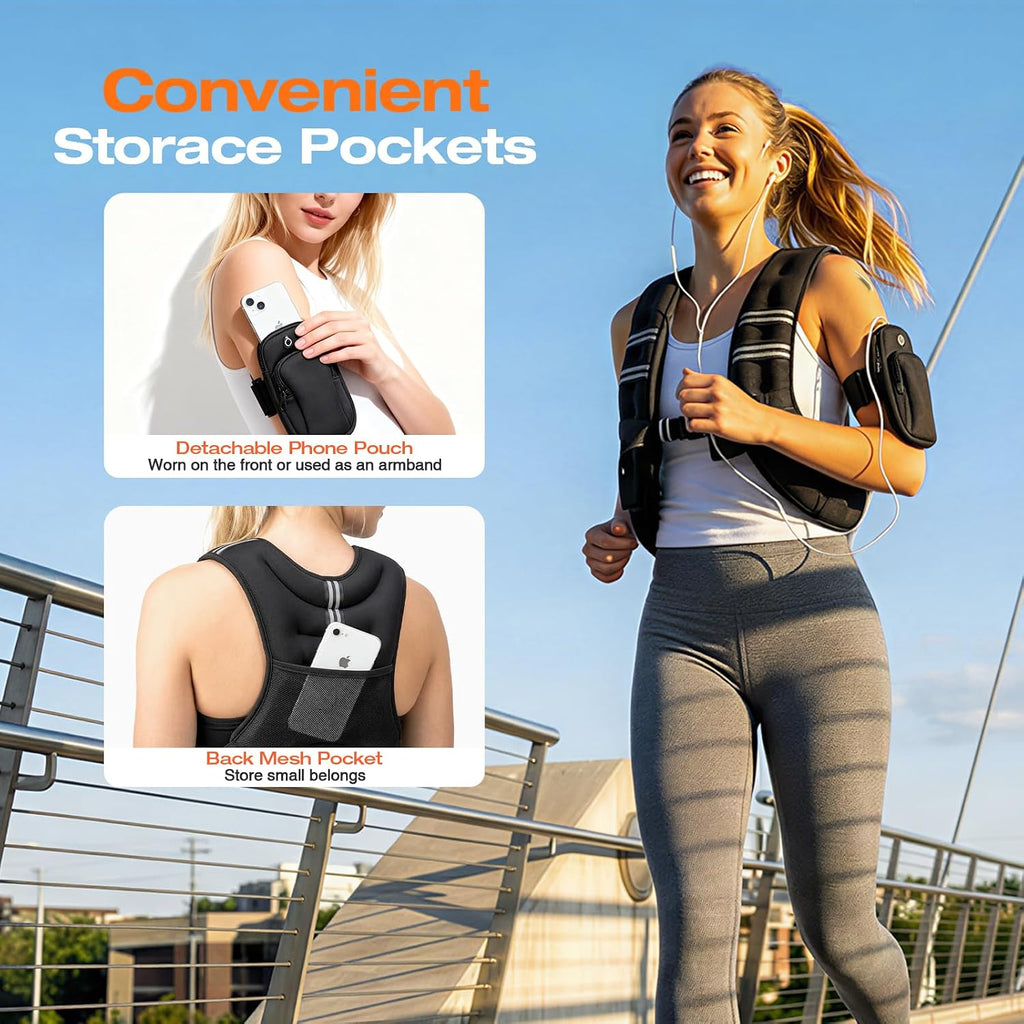 Weighted Vest for Women Men, Weight Vest for Walking, Adjustable Weight Training Vest for Workout, Running, Exercise