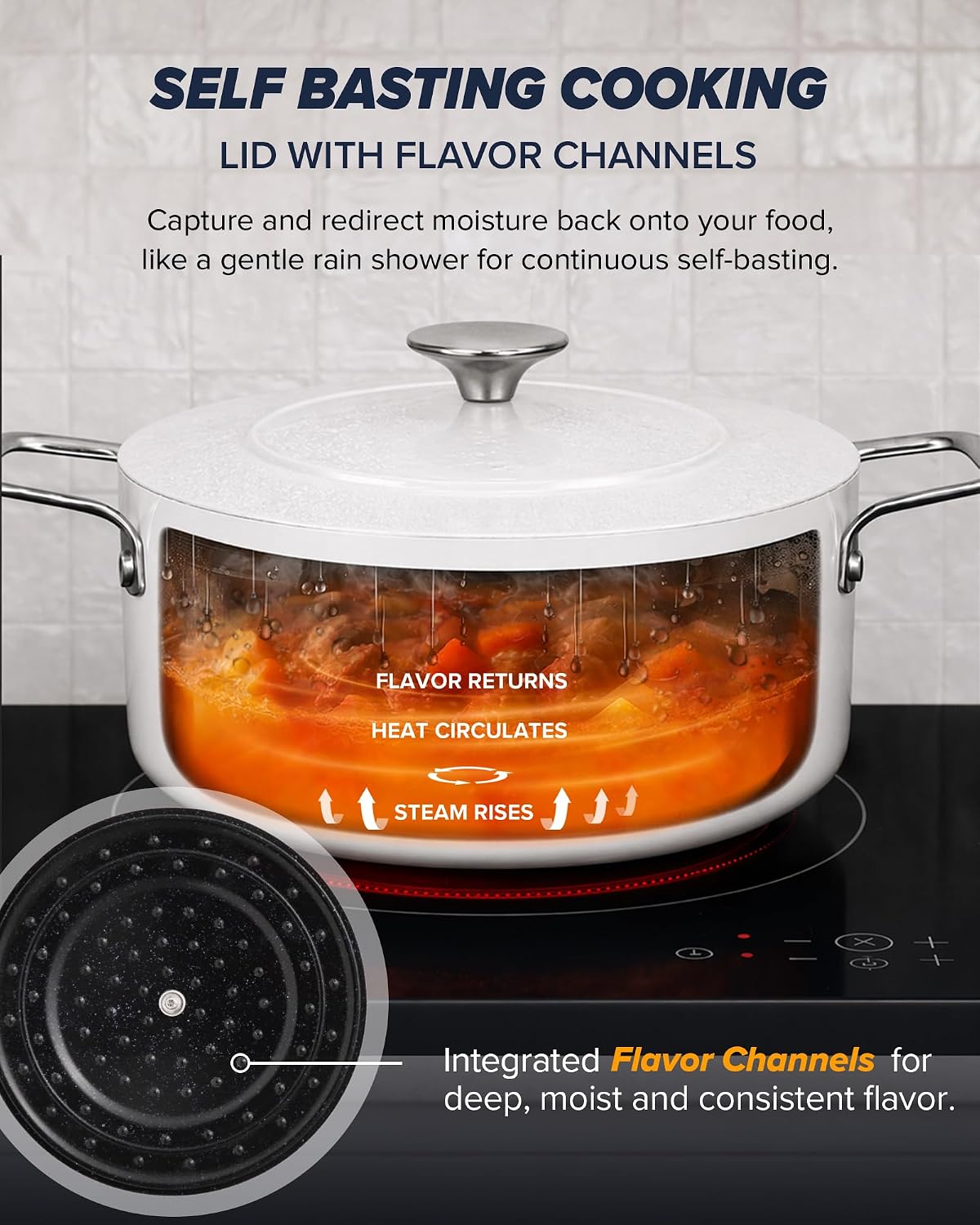 Nuwave Essential Series 5PC Ceramic Cookware Set PFAS-Free, Dishwasher Safe