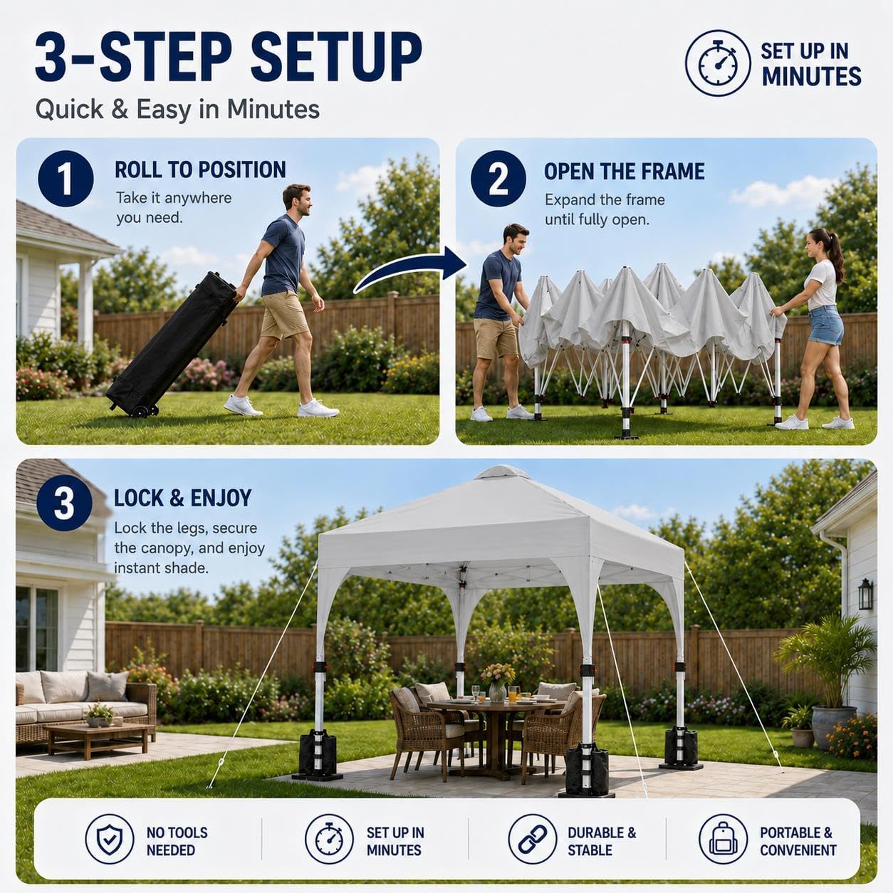 Yaheetech 10x10 Pop Up Canopy Tent for Outdoor Events, Light Gray