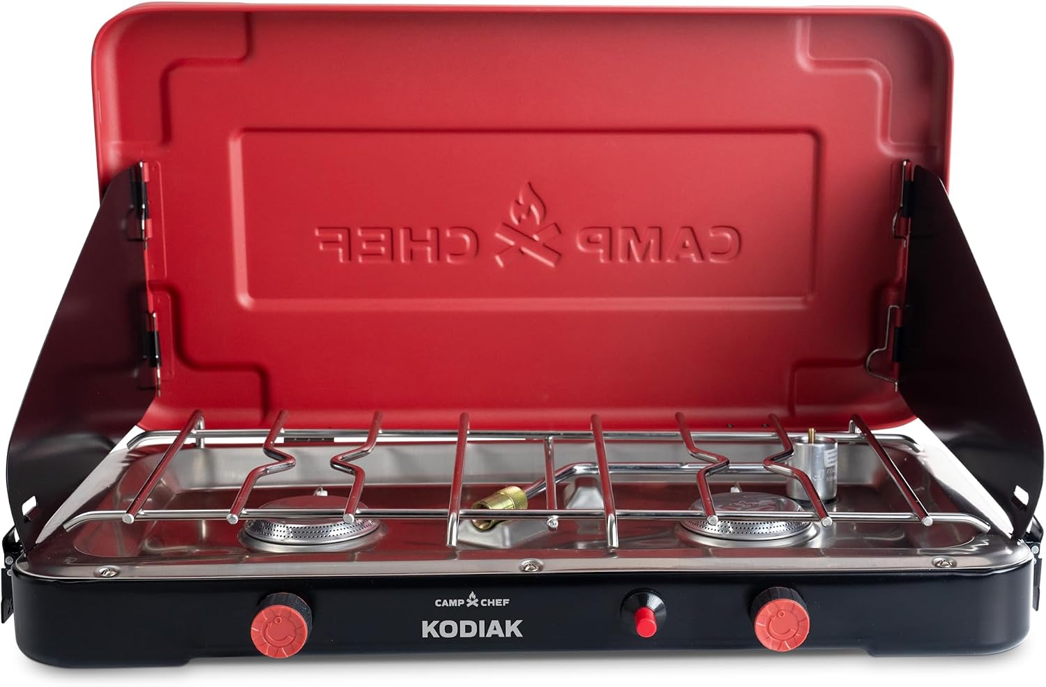 Camp Chef Mountain Series Kodiak Two-Burner Stove, 10,000 BTU Each, Red