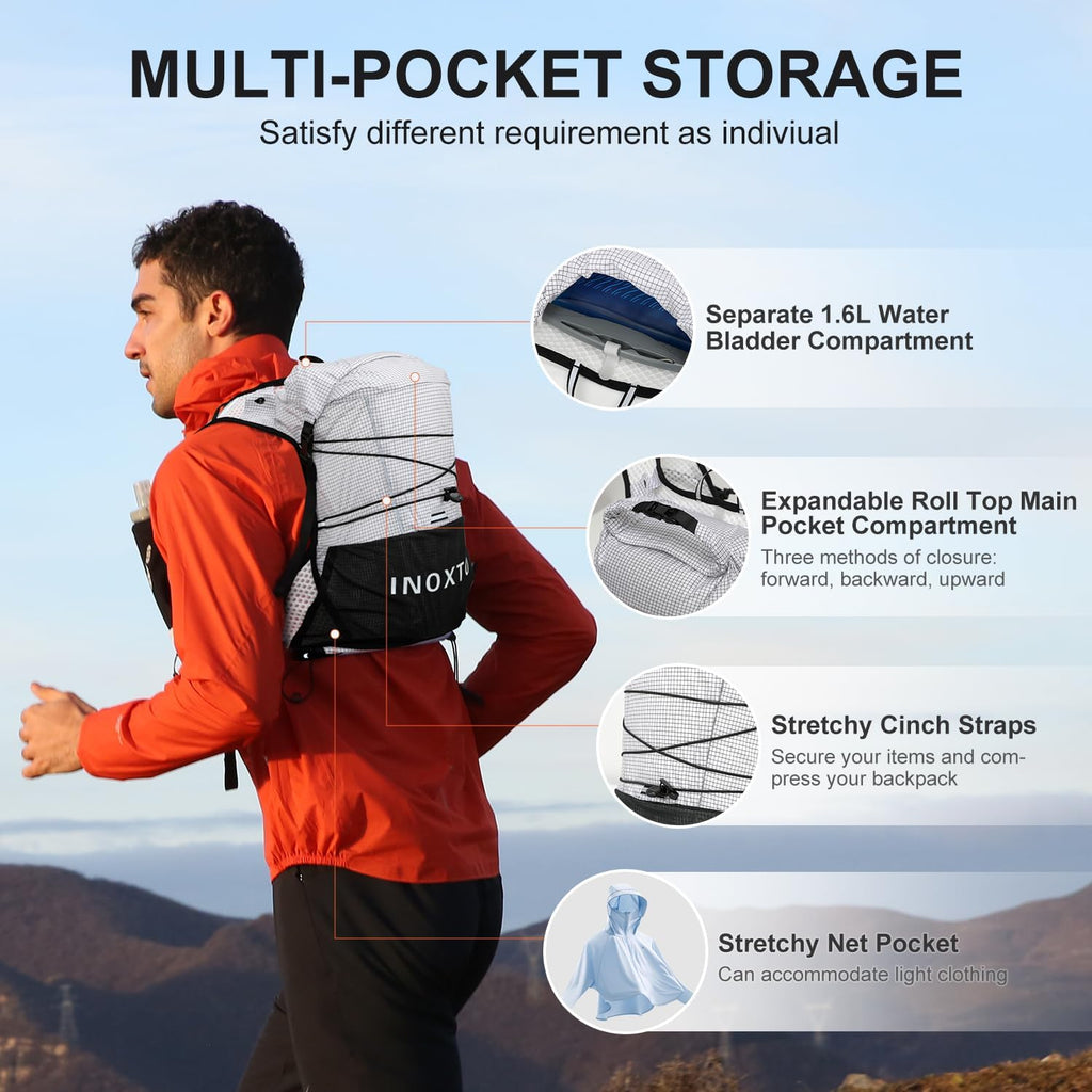 IX INOXTO Running Vest Hydration Backpack, Lightweight Running Backpack