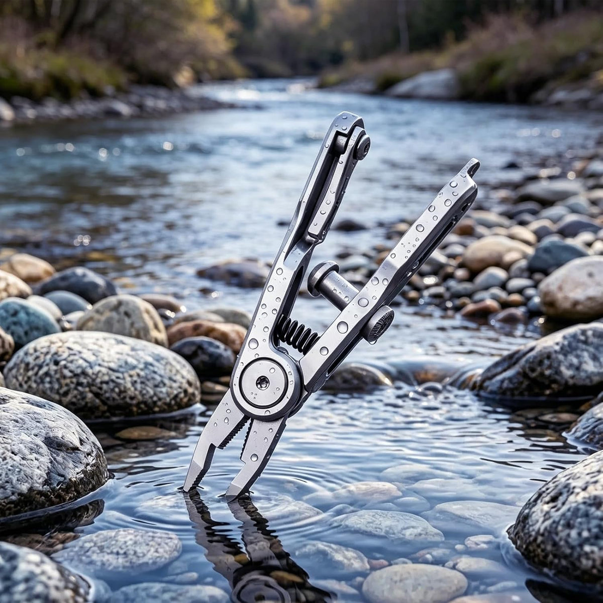 Mini Fishing Pliers, Pocket Tool with Braid Cutter & Coiled Lanyard