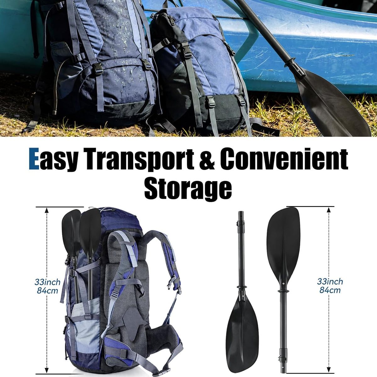 Kayak Paddle for Adults,60 to 90in Paddle Board Paddles Telescopic