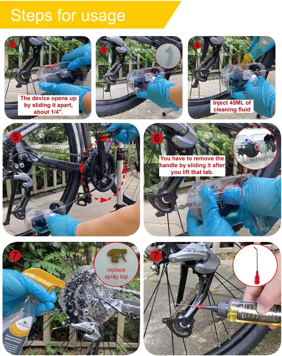 Bike Cleaning Kit - Complete Bicycle Maintenance Set with Degreaser, Lubricant, Chain Scrubber & Brushes for Mountain, Road, MTB, E-bikes