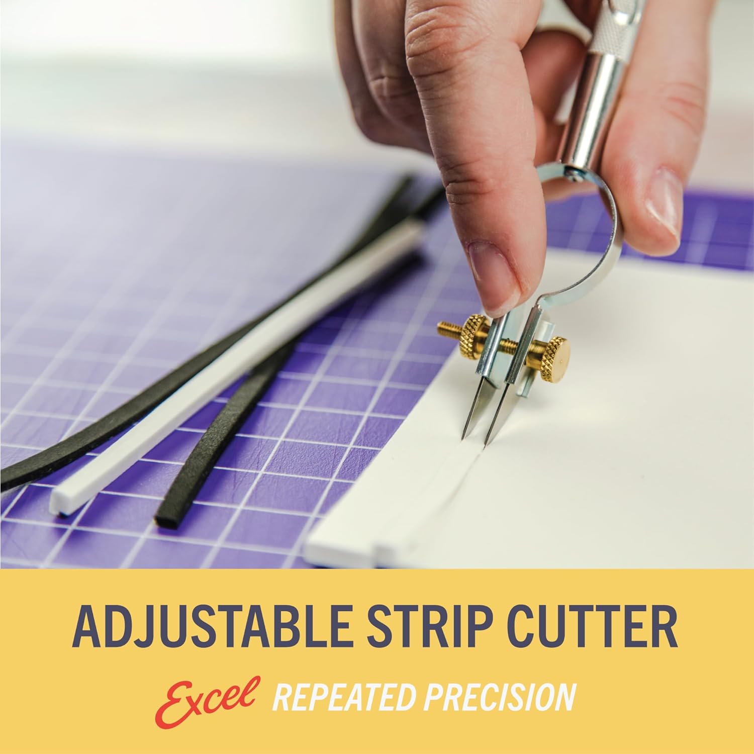 Excel Blades Adjustable Dual Blade Strip Cutter, #59 Blades, Aluminum