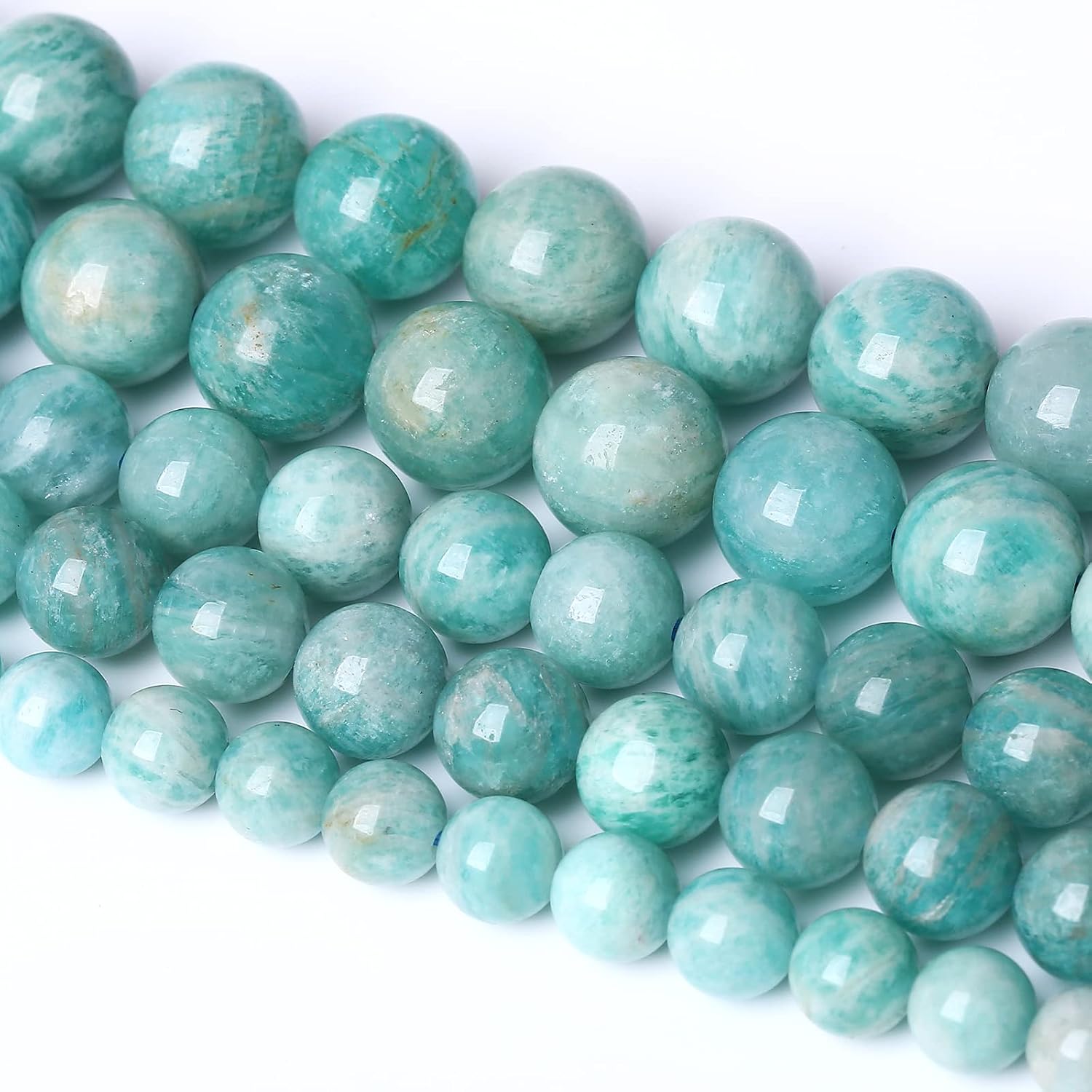 10MM 36PCS Natural Stone Amazonite Gemstone 2A Grade Crystal Loose Beads for Jewelry Making DIY Bracelet Necklace 1 Strand