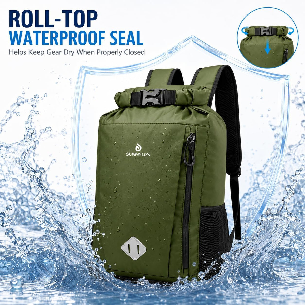 Dry Bag Backpack, 20L Dry Bags Waterproof with Waist Pouch and Phone Case,Roll top Dry bag for kayaking,Marine dry bag for Kayaking,Beach, Rafting, Boating, Hiking, Camping and Fishing