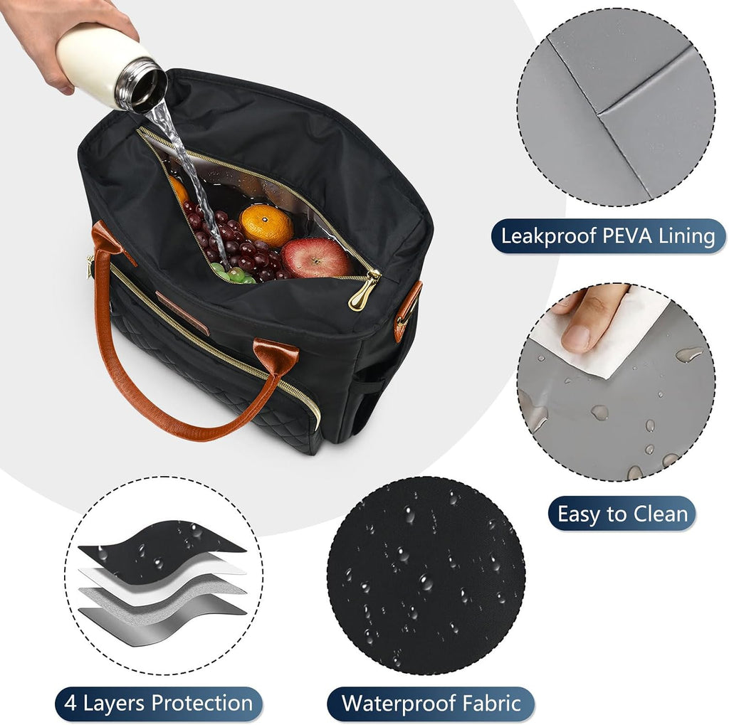 MIYCOO Insulated Lunch Bag Women, Large Tote Lunch Box for Work, 18L