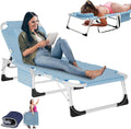 LILYPELLE Folding Chaise Lounge Chair with Pad, Patio Sun Tanning Chair