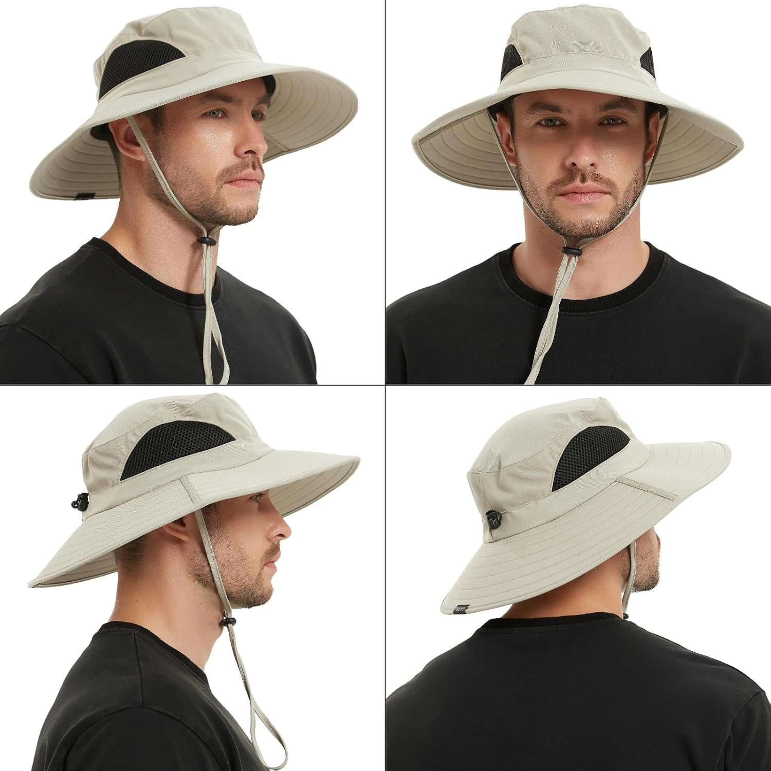 Wide Brim Sun Bucket Hat, Waterproof Boonie Hat for Men & Women