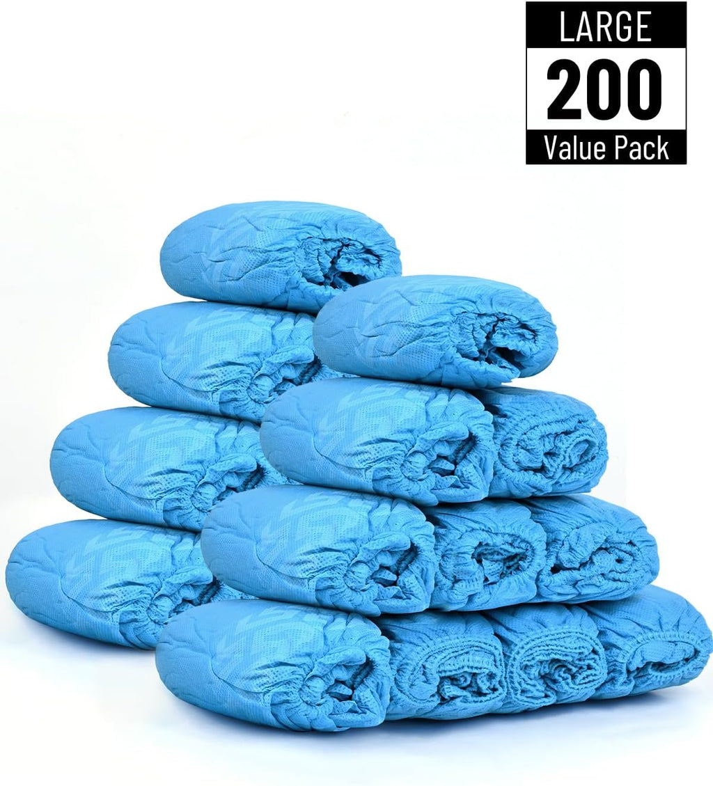 Buself 200 Count Shoe Covers Disposable Non-Slip, Premium Cloth Boot Covers, Slip-resistant, Durable, Breathable, Non-toxic, Recyclable