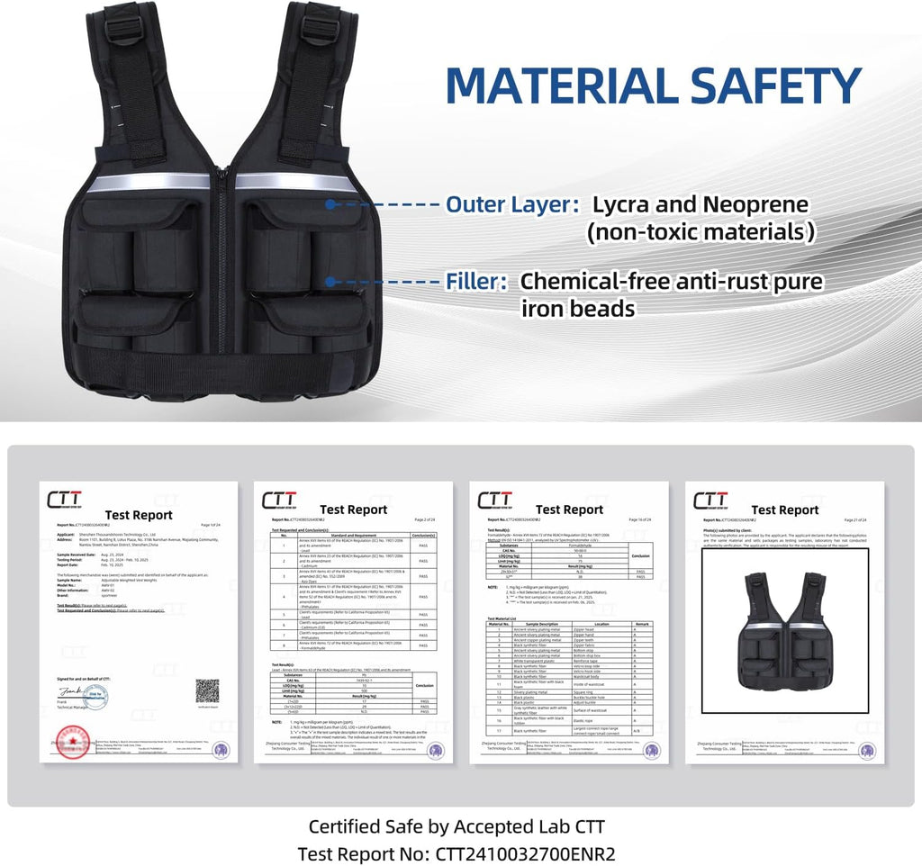 Sportneer Adjustable Weighted Vest Men 2-42lb Rucking Vest for Training