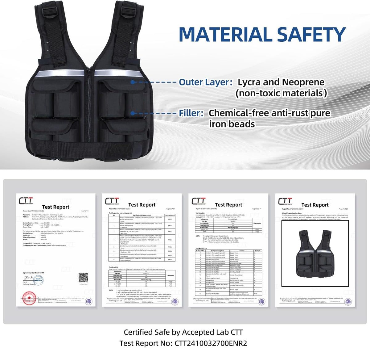 Sportneer Adjustable Weighted Vest Men 2-42lb Rucking Vest for Training