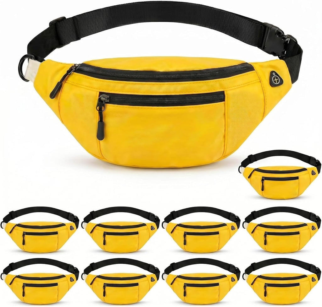 10 Pack Light Green Fanny Packs Bulk for Men and Women, Crossbody Waist Bag