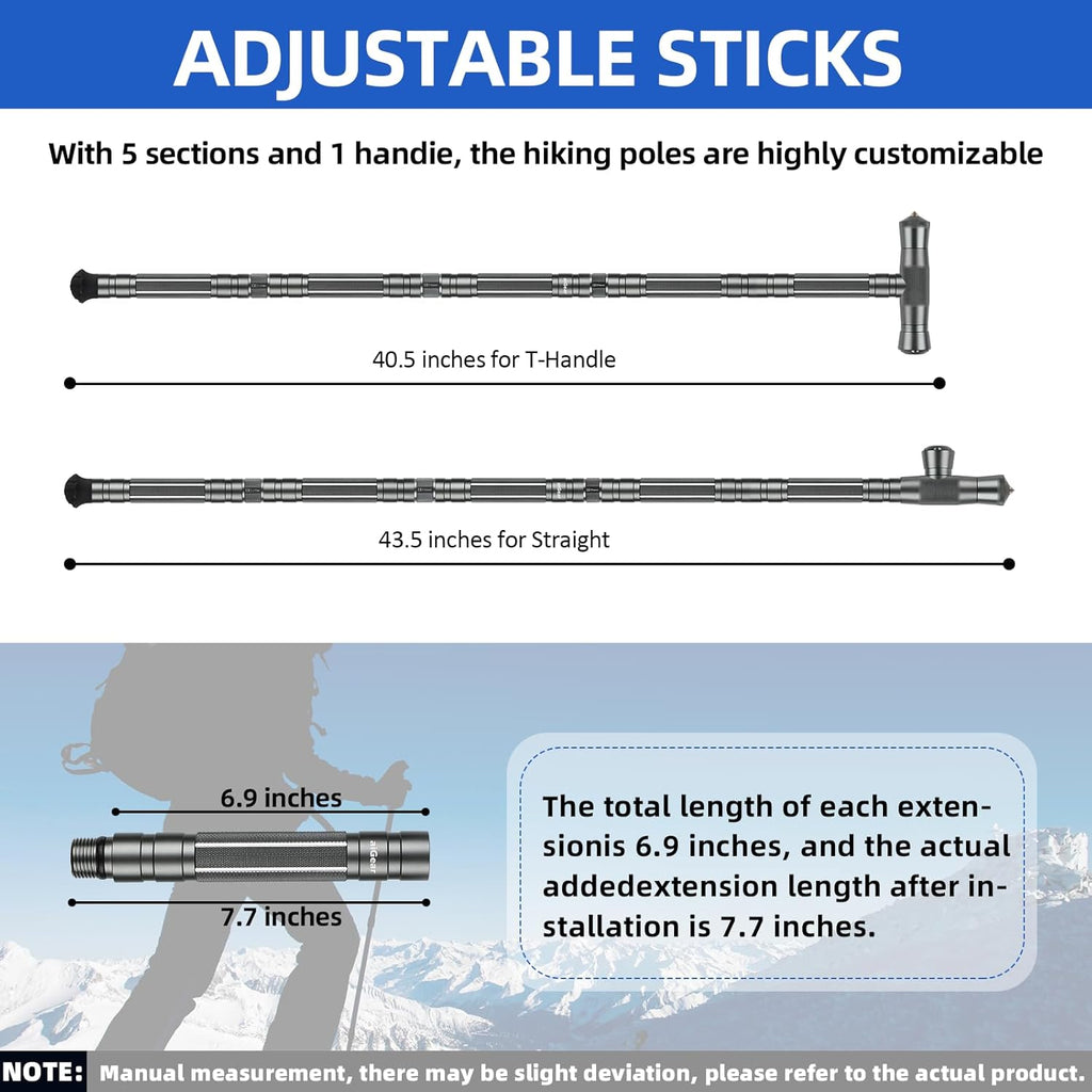 aiGear G2 Tactical Hiking Stick with Survival Kit, 5-Section Staff