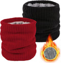 Winter Fleece Neck Warmer Mens Ski Mask Face Warmer Neck Gaiter Neck Scarf Women Thick Windproof 2 Pack