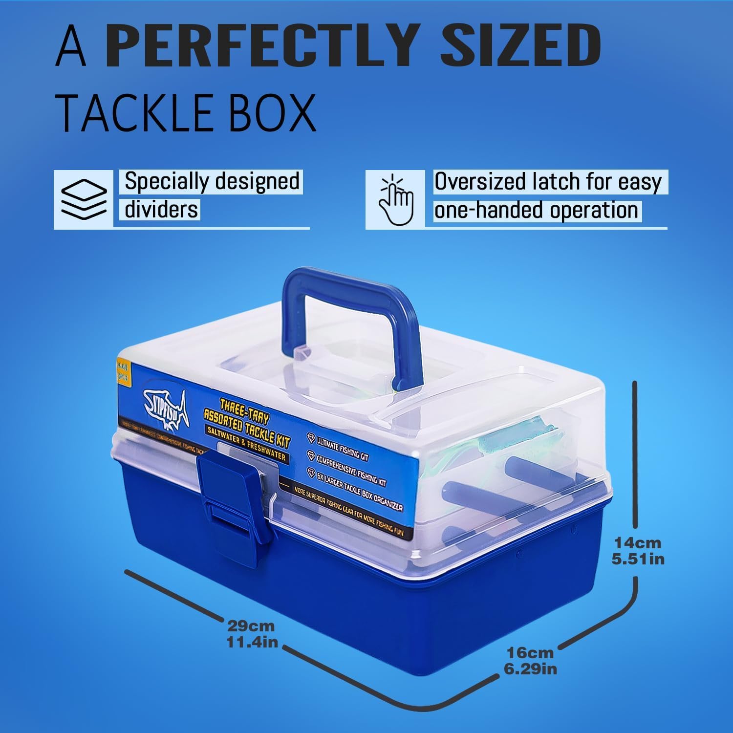 Large 3-Layer Fishing Tackle Box Lures with Tackle Included 448 Pcs
