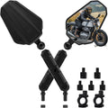 Upgraded Adventure Motorcycle Mirrors, Ball-Head ATV Rear View Mirror No Vibration & Wobble With 8/10MM Screw and 7/8" Handlebar Aluminum Mount Compatible with ATV Dirt Bike and More