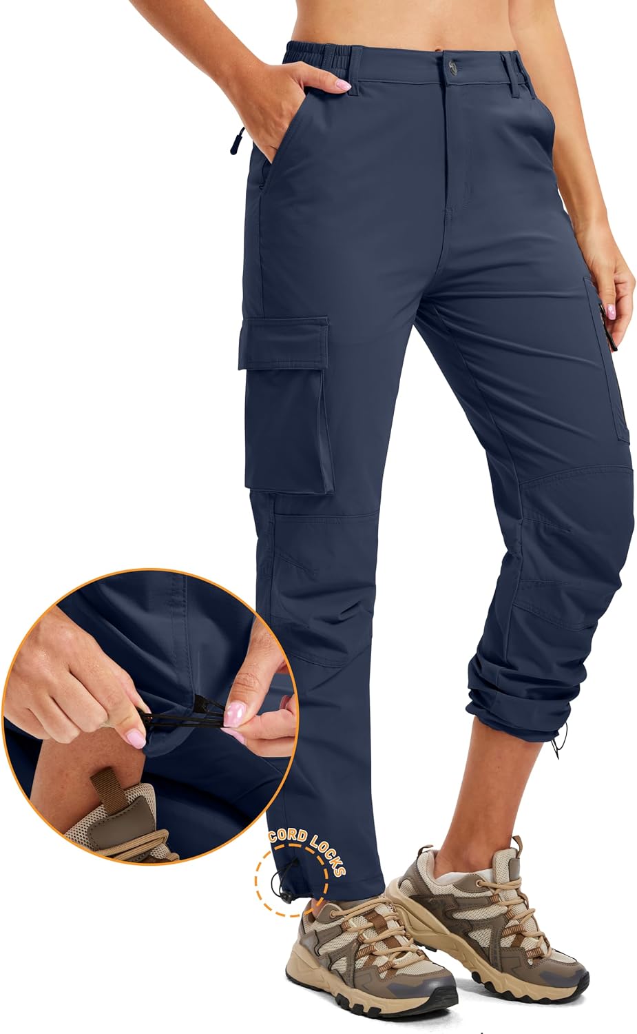 Womens Hiking Cargo Work Pants Quick Dry Water Resistant 6 Pockets