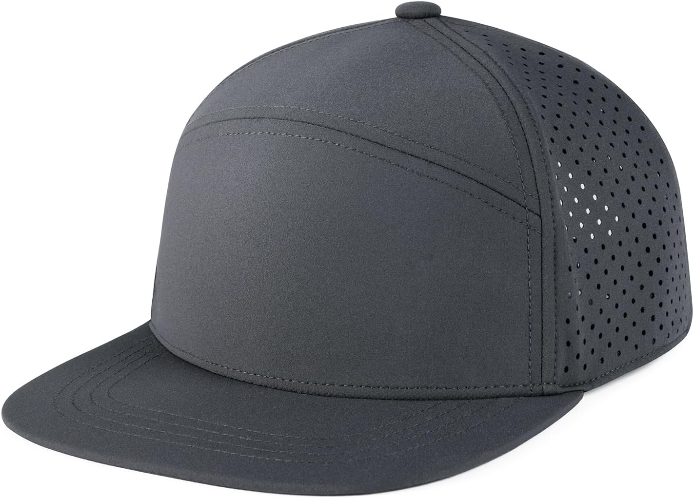 FEINION Men Laser Mesh Flat Brim Snapback Baseball Cap