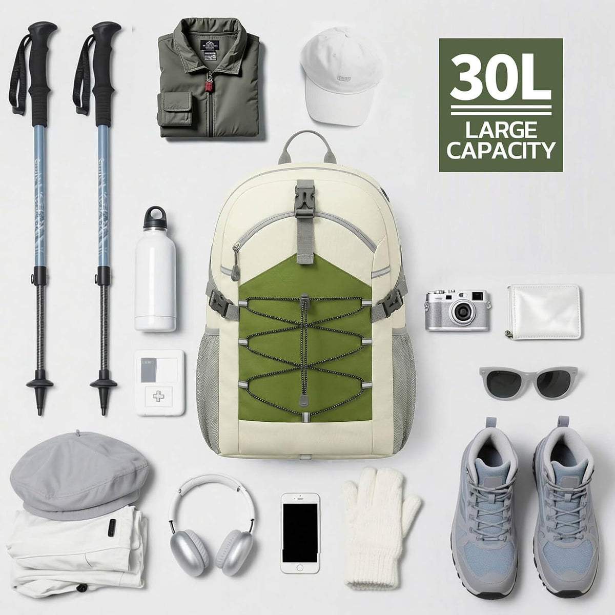 TILYMOL 30L Hiking Travel Backpack for Men Women with Hydration System