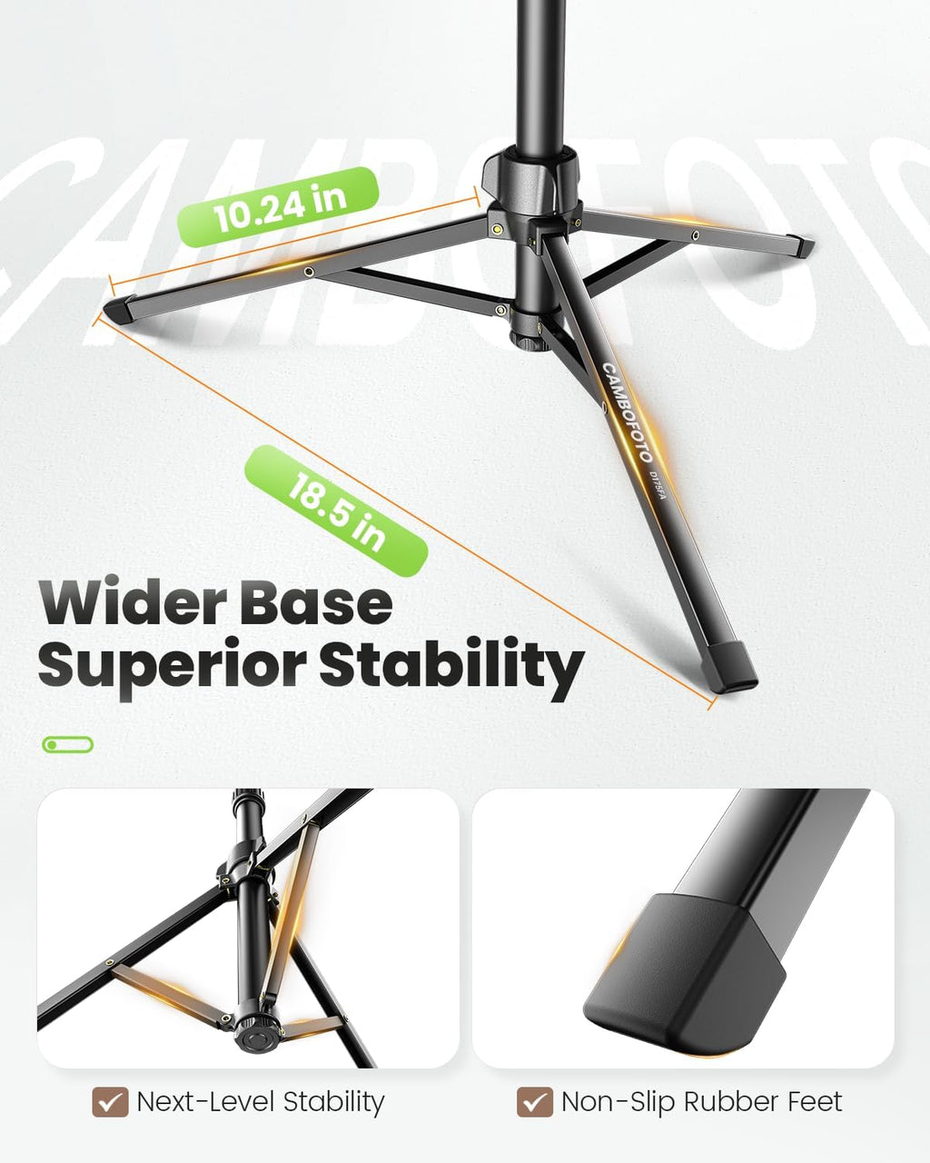 CAMBOFOTO 82"/210cm Tall Tripod for iPhone with Gooseneck & Remote, Holder