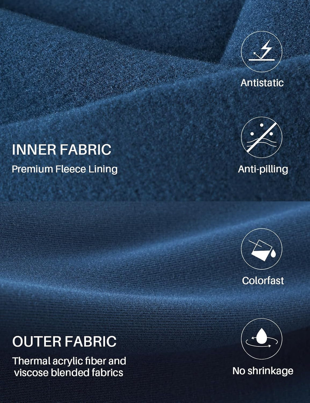 Thermal Underwear for Men - 2 Styles: 185g Lightweight Thin Base Layer & 220g Midweight Micro-Fleece Lined Long Johns
