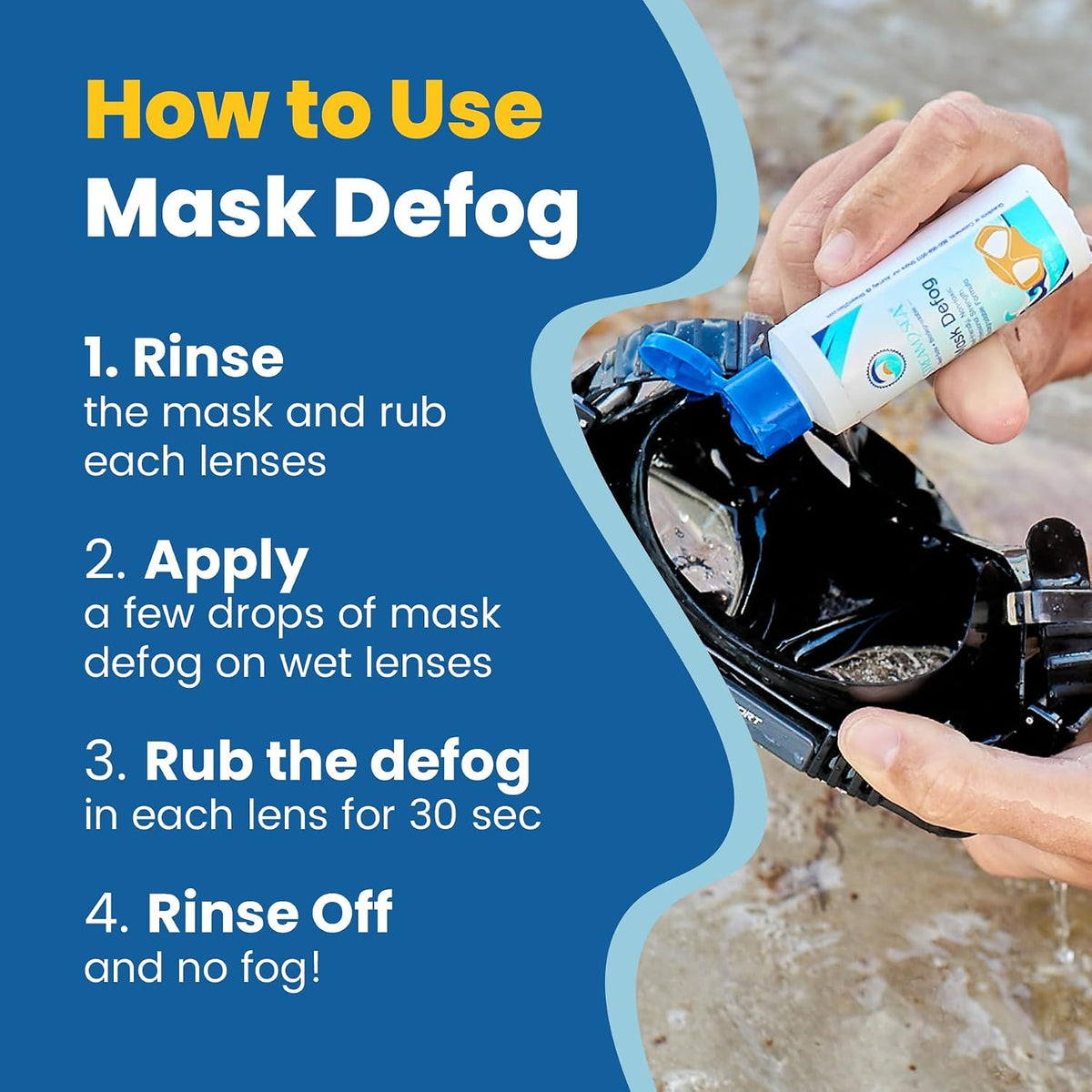 STREAM 2 SEA Reef Safe Anti-Fog Spray for Swim Goggles, Snorkel, Scuba & Ski Masks – Defogger for Diving, Snorkeling – 2Fl Oz