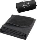 Wind Tour Warm Polar Fleece Blanket Picnic Outdoor & Beach, Machine Washable Camping Quilt for Cold Weather, Adventure, Sleeping, Backpacking (Black)