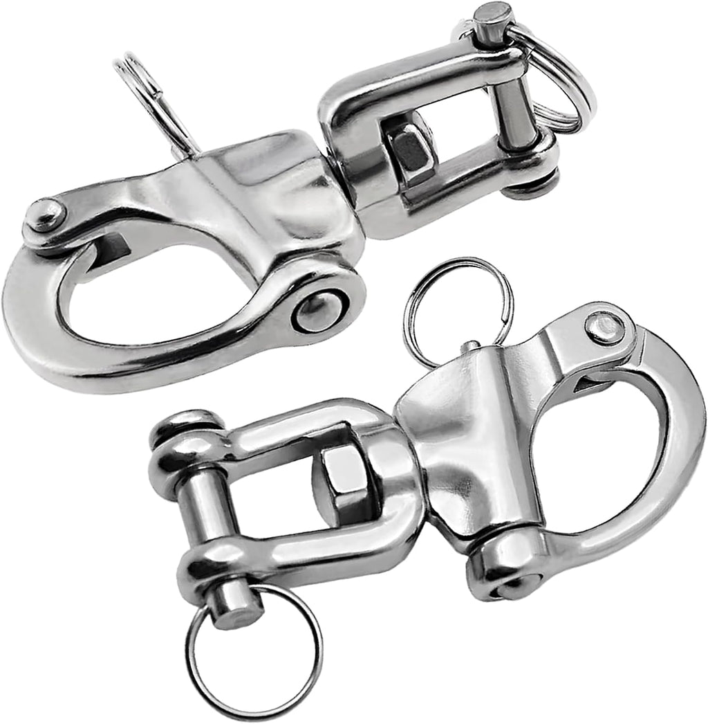Swivel Eye Snap Shackle 316 Stainless Steel Quick Release Shackle Marine Grade Sailing Halyard Hardware, Clevis Swivel Sailing Rigging Shackles
