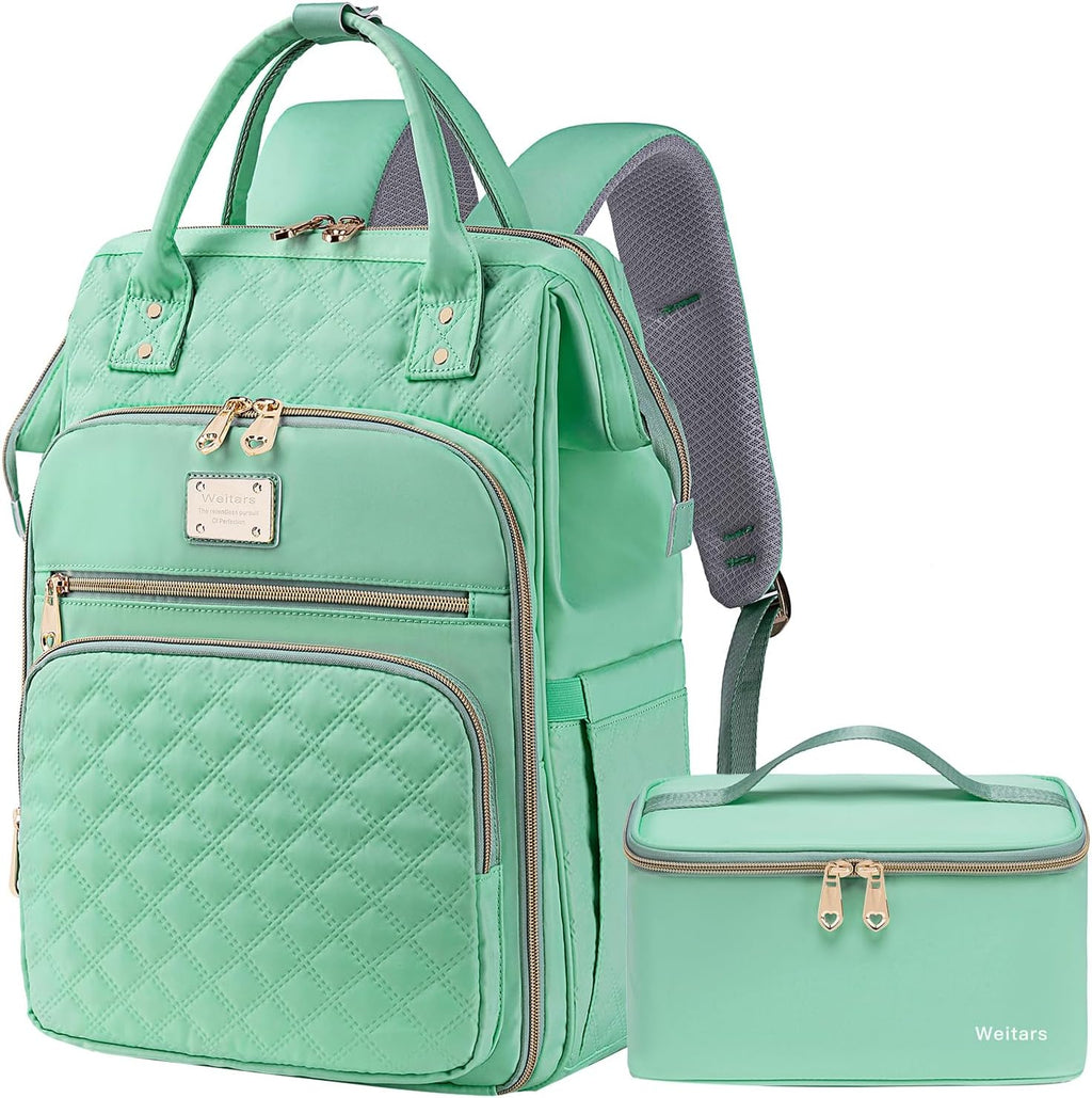 Weitars Lunch Backpack for Women,15.6 Inch Laptop Backpacks with Lunch Box