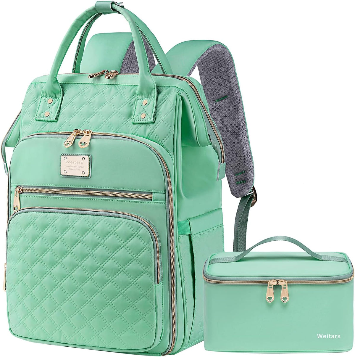 Weitars Lunch Backpack for Women,15.6 Inch Laptop Backpacks with Lunch Box