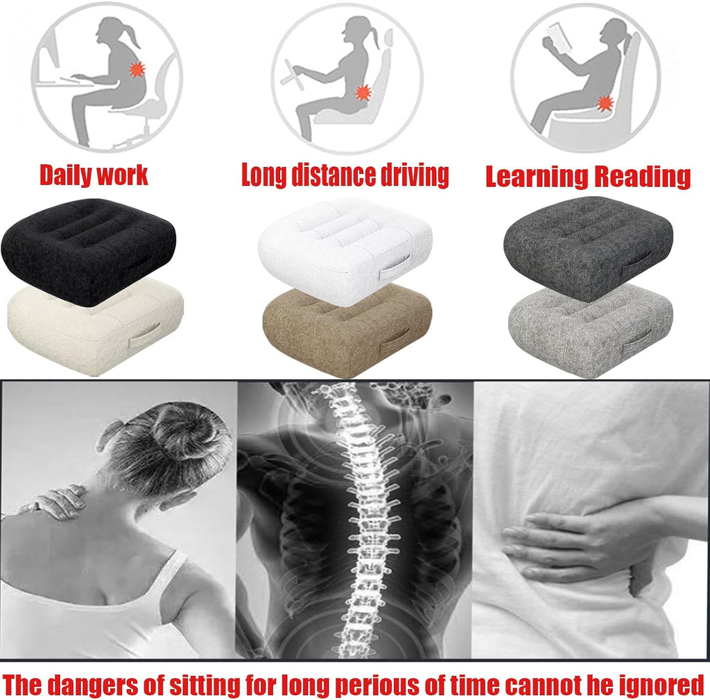 adult short driver car seat booster/booster seat for adults/thick Office Chair Booster Seat,for Short People Effectively Increase Field of View Lower Back Fatigue Relief,for Cars,Office,Home（White）