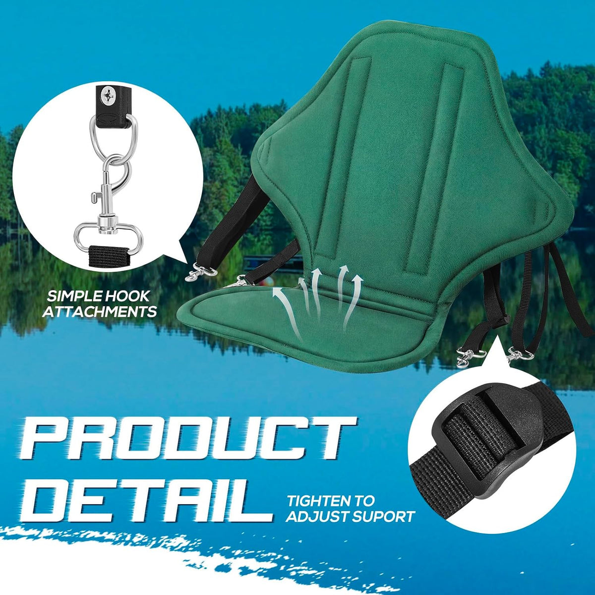 Lewtemi 2/4 Pack Padded Kayak Seat Fishing Boat Seat