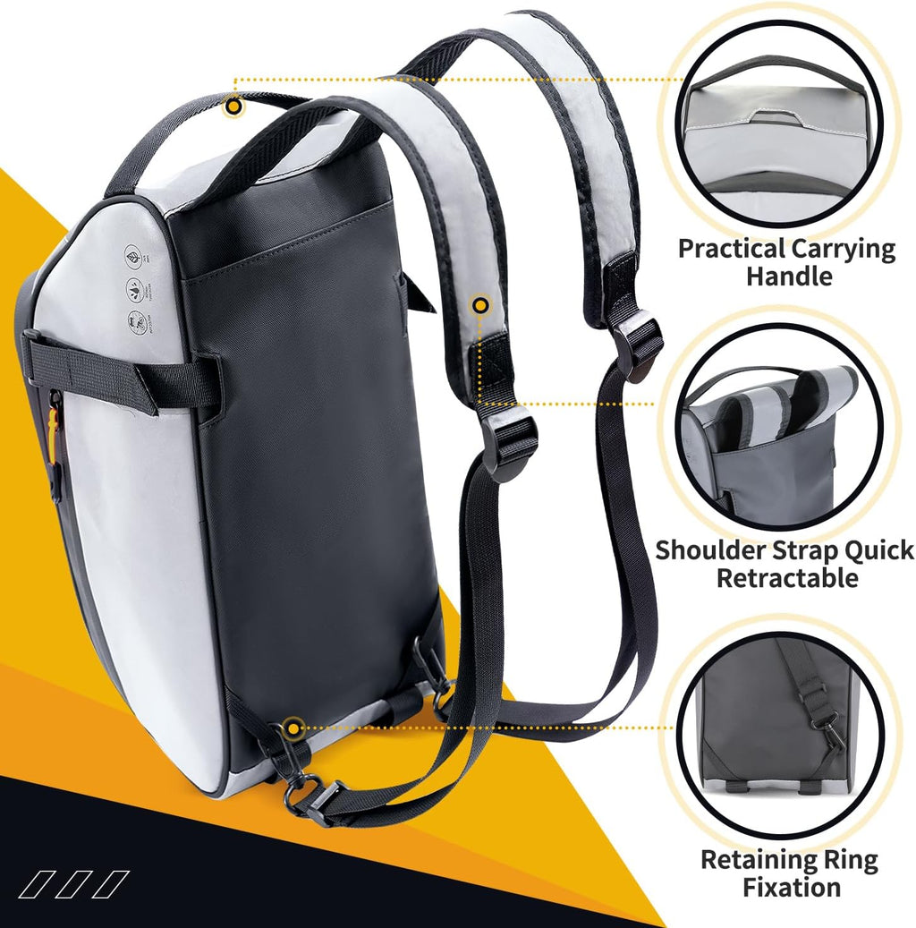WOTOW Rear Bike Rack Bag, 10L Full Reflective Bike Storage Saddle Bag