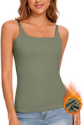 WOWENY Thermal Tank Tops for Women Adjustable Straps Warm Base Layer Shirt