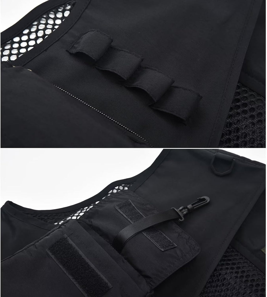 Spanye Mens Fishing Hunting Vest Outdoor Travel Utility Vest Tactical Work Jacket Multi Pocket