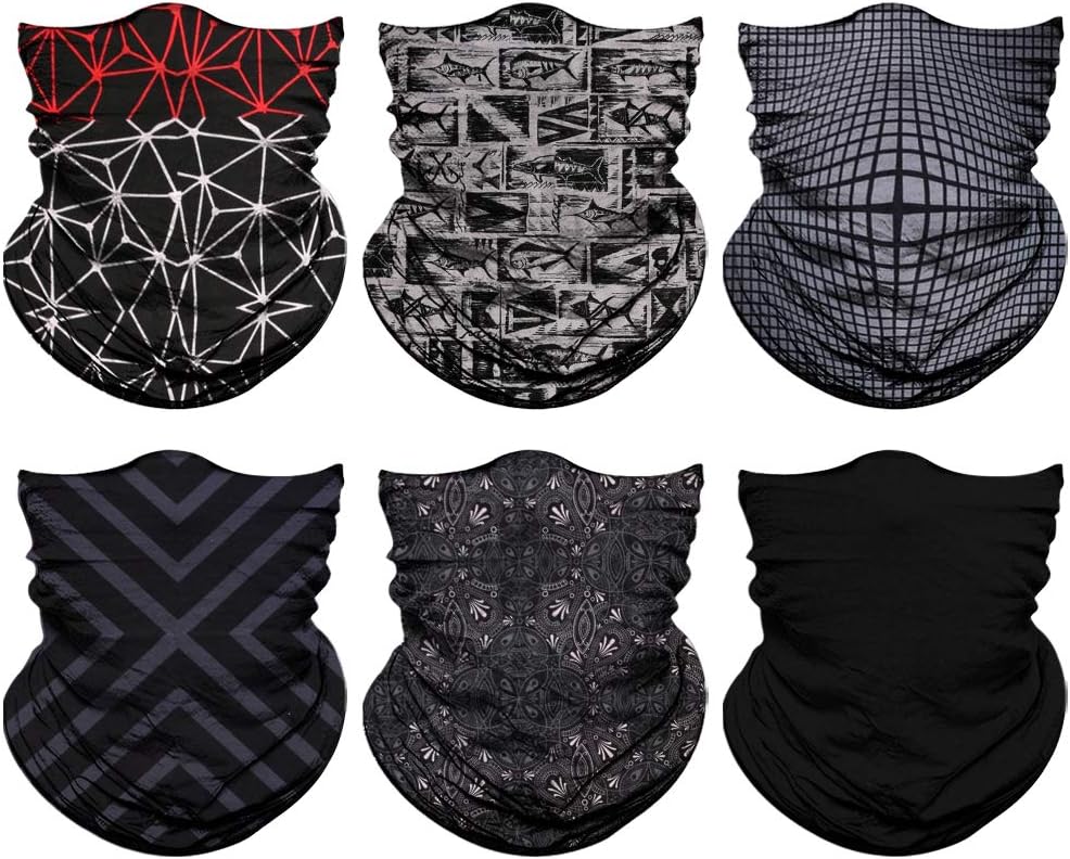 Venswell Neck Gaiter Face Mask Men Women,Seamless Bandana Rave Face Cover Scarf Mask,Balaclava,Headband, Head Wrap,Headwear