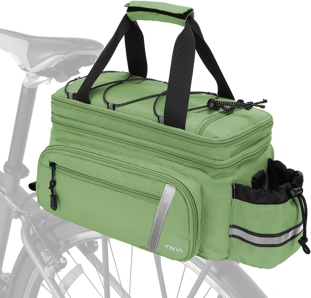 MOSISO Bike Rack Bag with Rain Cover, Bike Trunk Cooler Handag,Wllow Green